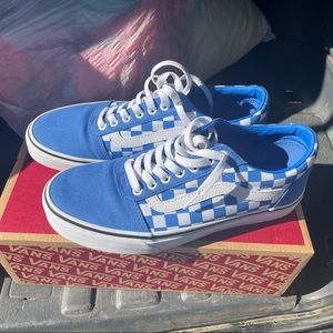 Blue checkered vans